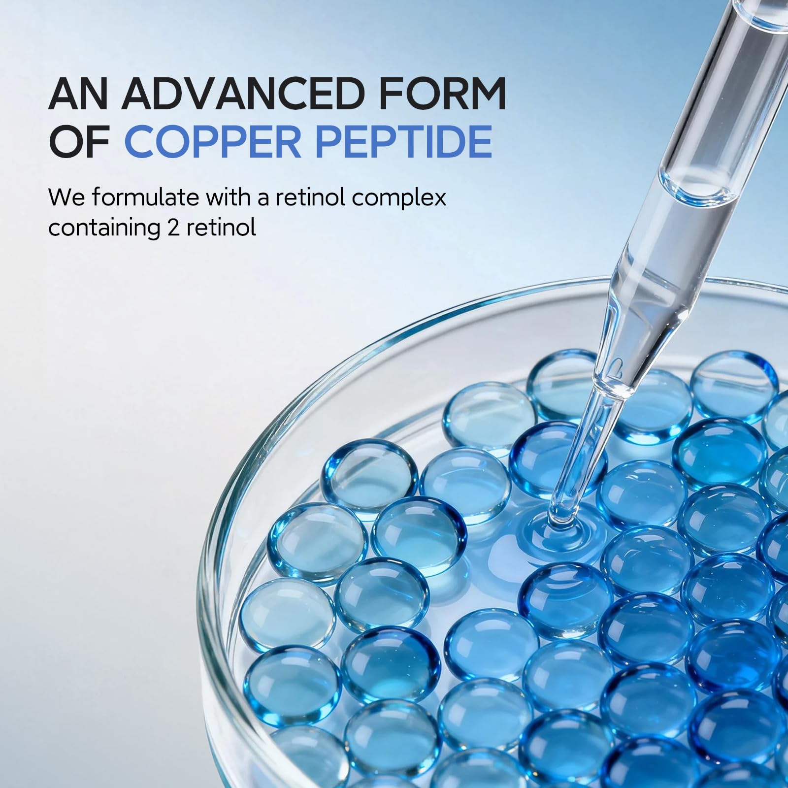 HKH Copper Peptides Serum for Face — 38 Capsules, GHK-Cu + Hyaluronic Acid | Travel-Friendly