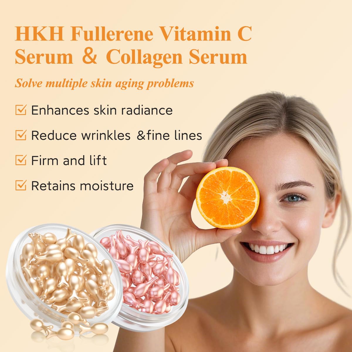 HKH Vitamin C & Retinol Serum for Face – Day & Night Capsule Skincare