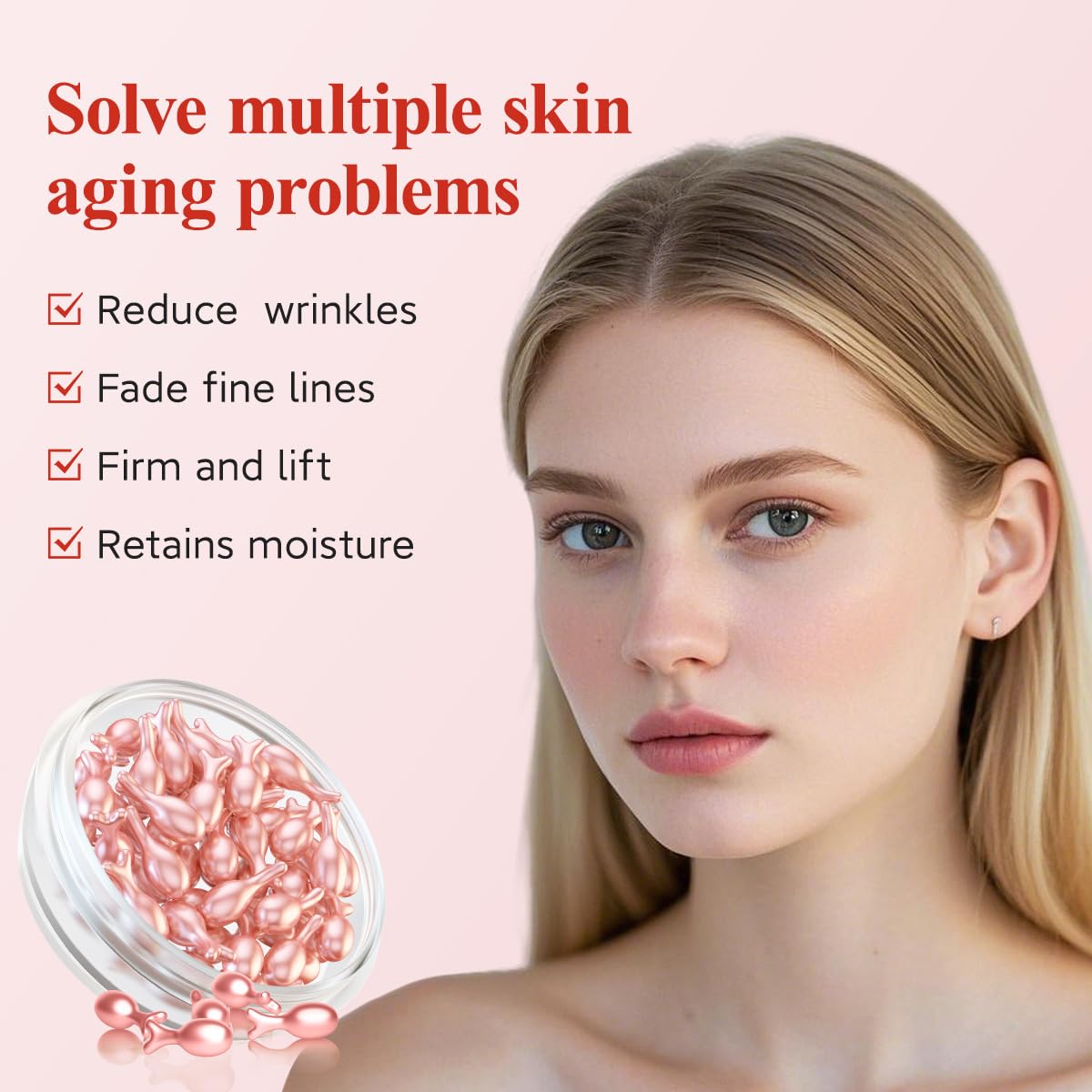 HKH Retinol Serum Capsules for Face – Anti-Aging with Vitamin A, C & E | Travel-Friendly (38+38 ct)