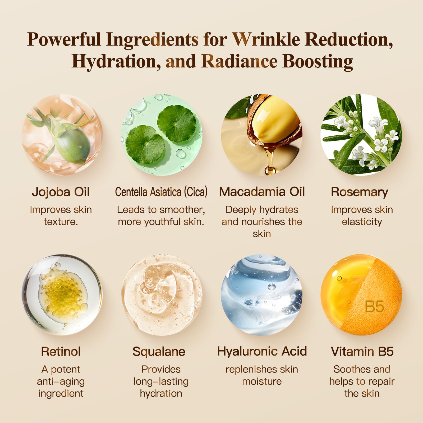 HKH Retinol Serum Capsules for Face – Niacinamide + Hyaluronic Acid, 38 Caps | Travel-Friendly
