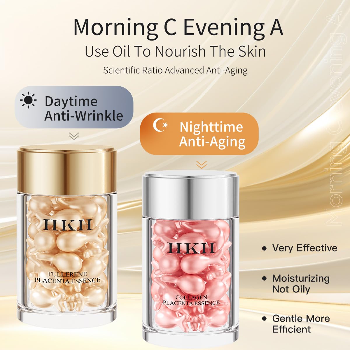 HKH Retinol Anti-Aging Serum for Face (30 Capsules) – Vitamin C & Retinol Night Treatment