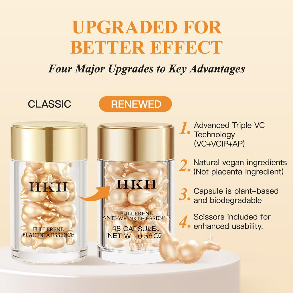 HKH Vitamin C Serum Oil with Vitamin E – Travel-Friendly 48 Capsules
