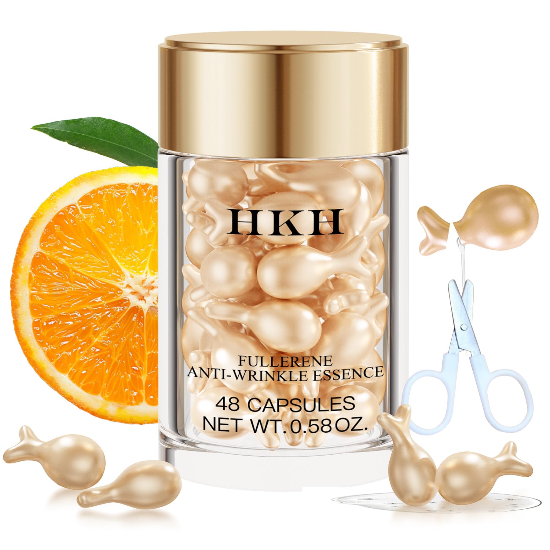 HKH Vitamin C Serum Oil with Vitamin E – Travel-Friendly 48 Capsules