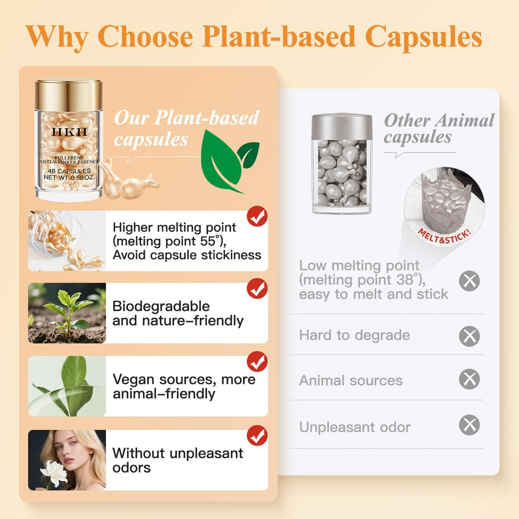 HKH Vitamin C Serum Oil with Vitamin E – Travel-Friendly 48 Capsules