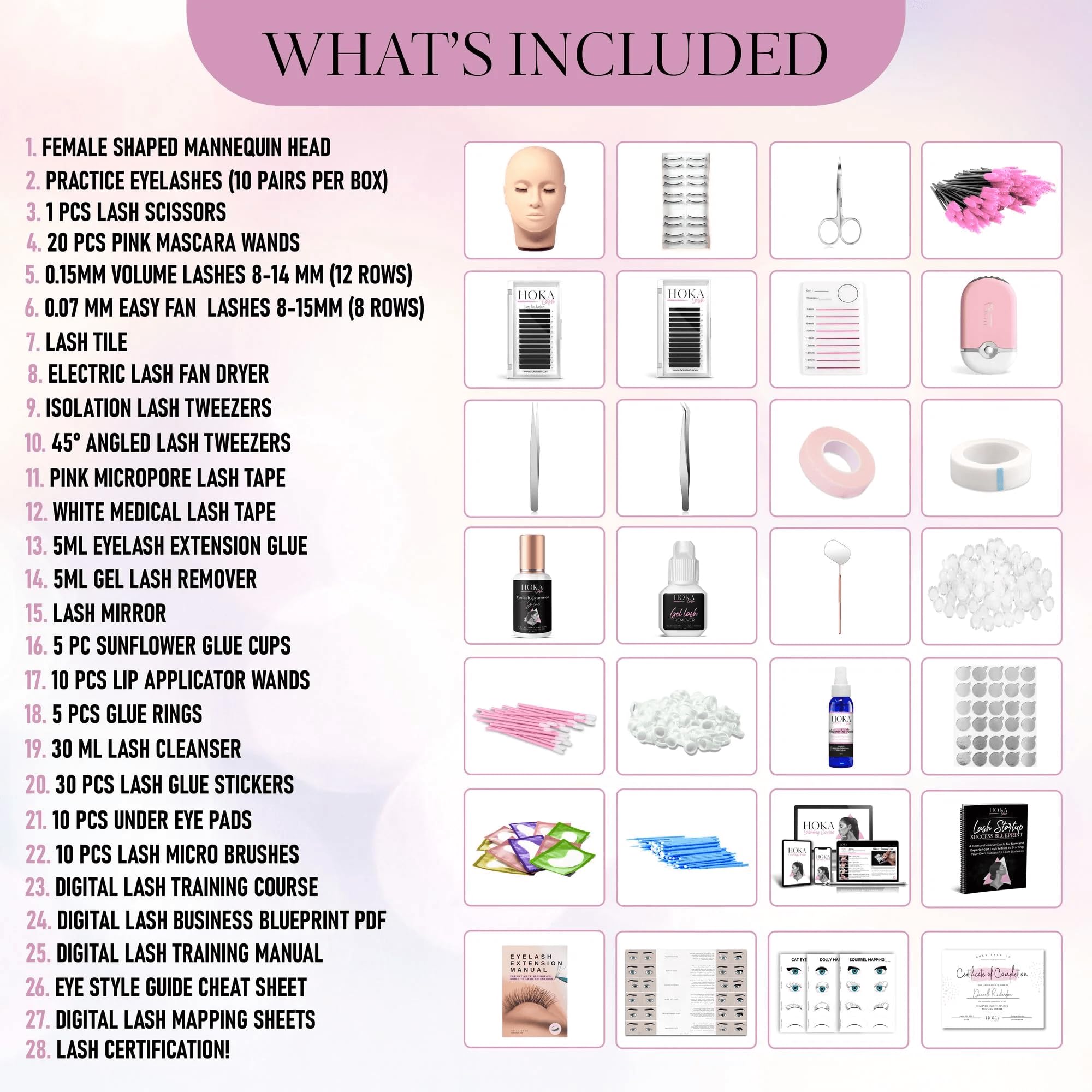 HOKA Lash Eyelash Extension Kit & Training Course | Certification Included