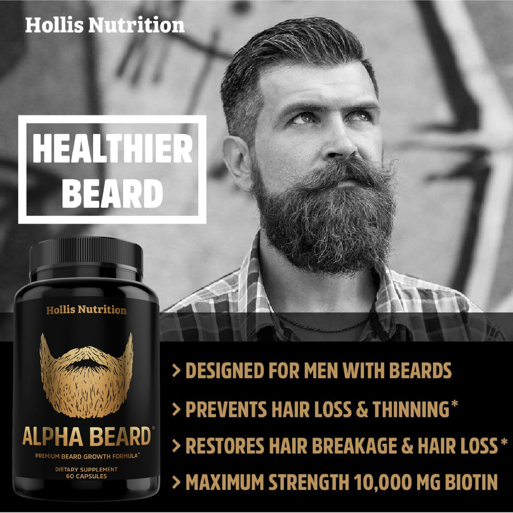 ALPHA BEARD Growth Vitamins for Men | Beard & Hair Support – Hollis Nutrition