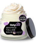 HolyCow Beef Tallow for Skin | Whipped Balm with Organic Jojoba Oil – Grass-Fed Tallow Moisturizer for Eczema, Baby & Lip Care – Lavender Vanilla