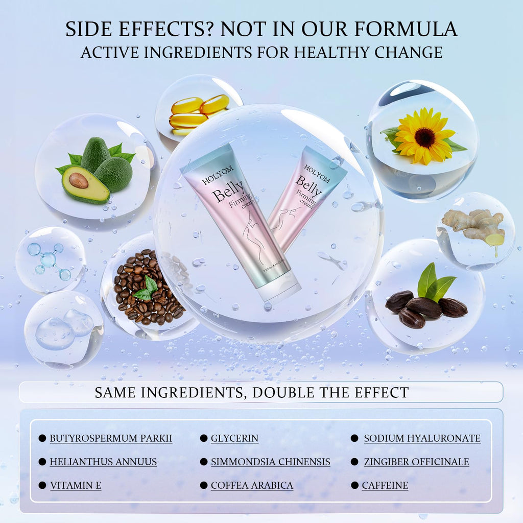 HOLYOM B Flat Belly Firming Cream | Skin Tightening for Stomach Thighs