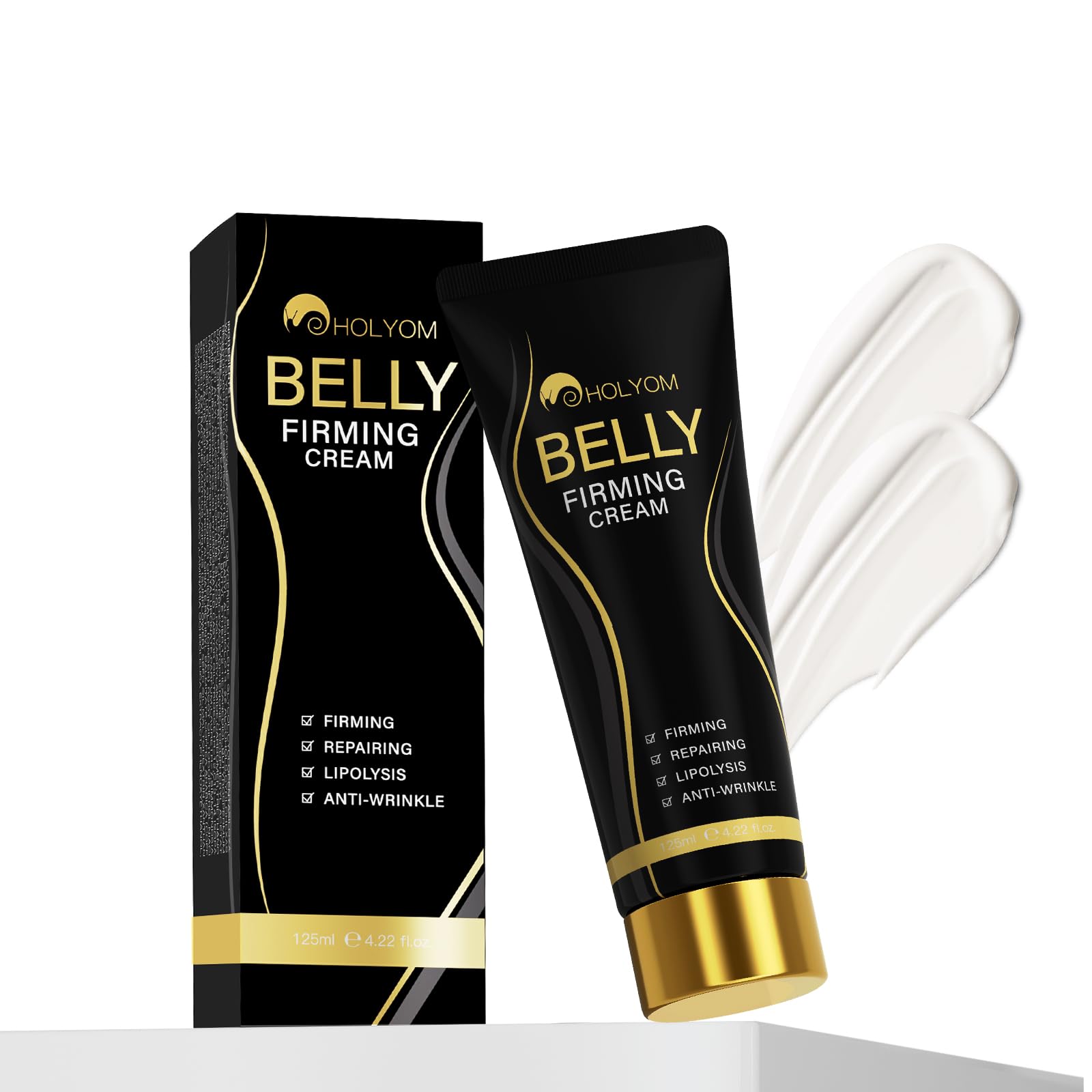 HOLYOM B Flat Belly Firming Cream – Tighten, Tone & Smooth Belly, Thighs & Butt | 4.02 fl oz