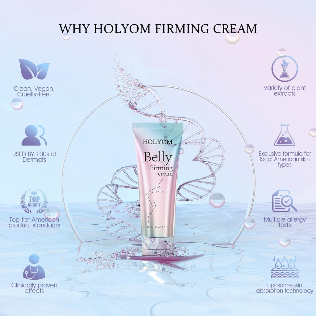 HOLYOM B Flat Belly Firming Cream | Skin Tightening for Stomach Thighs