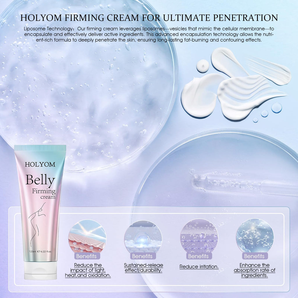 HOLYOM B Flat Belly Firming Cream | Skin Tightening for Stomach Thighs
