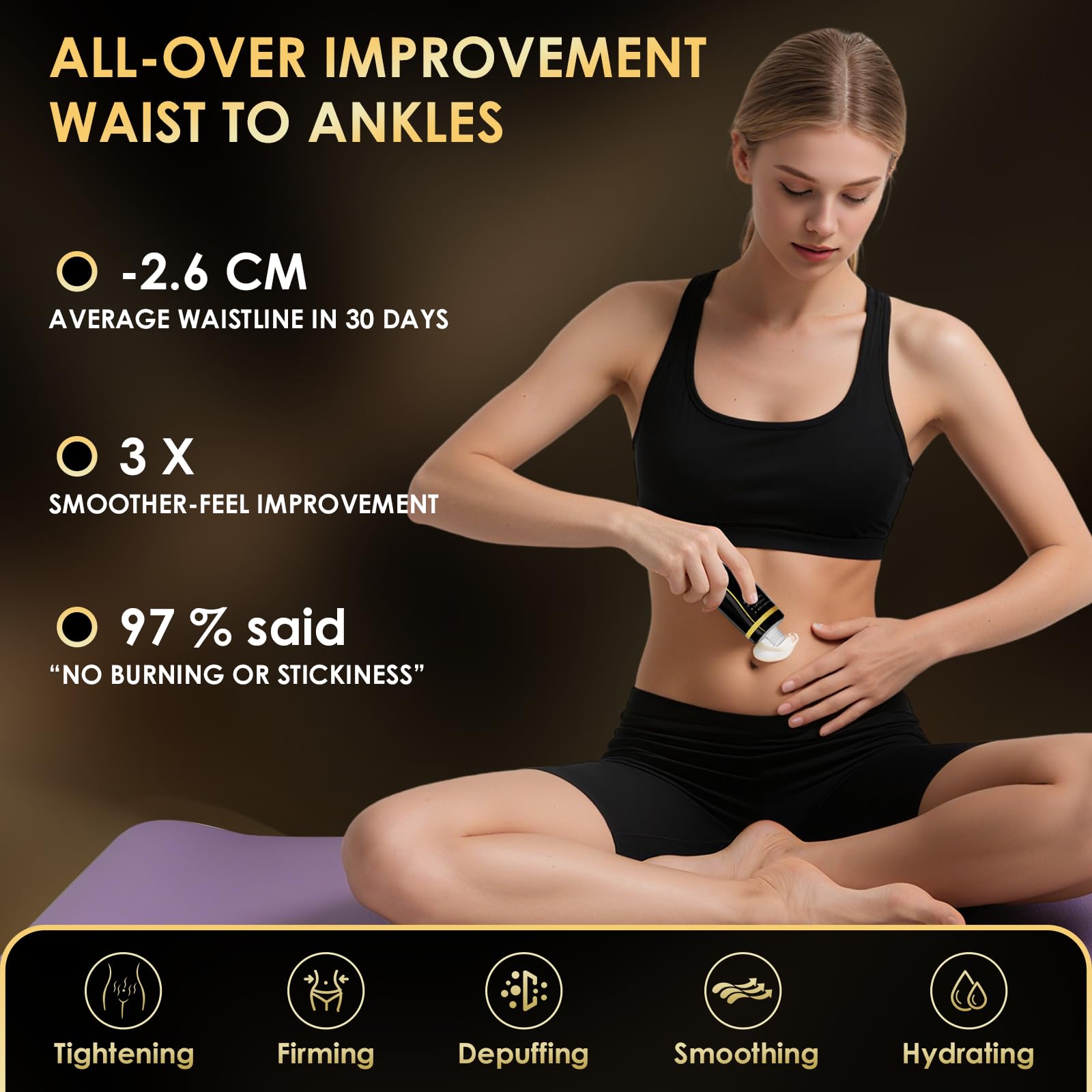 HOLYOM B Flat Belly Firming Cream – Tighten, Tone & Smooth Belly, Thighs & Butt | 4.02 fl oz