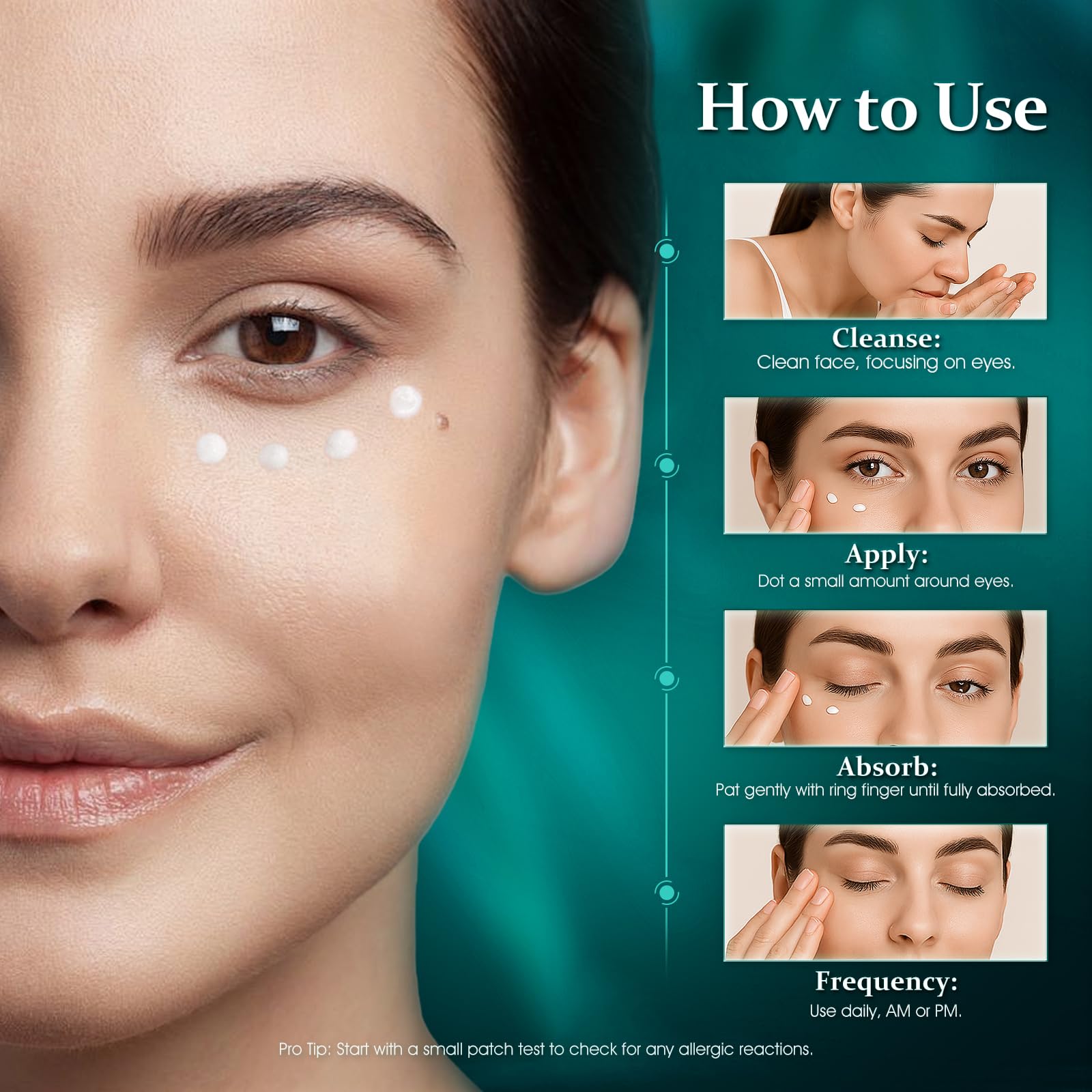 HOLYOM Advanced Eye Cream – Targeted Puffiness, Dark Circles & Wrinkles (1 oz)