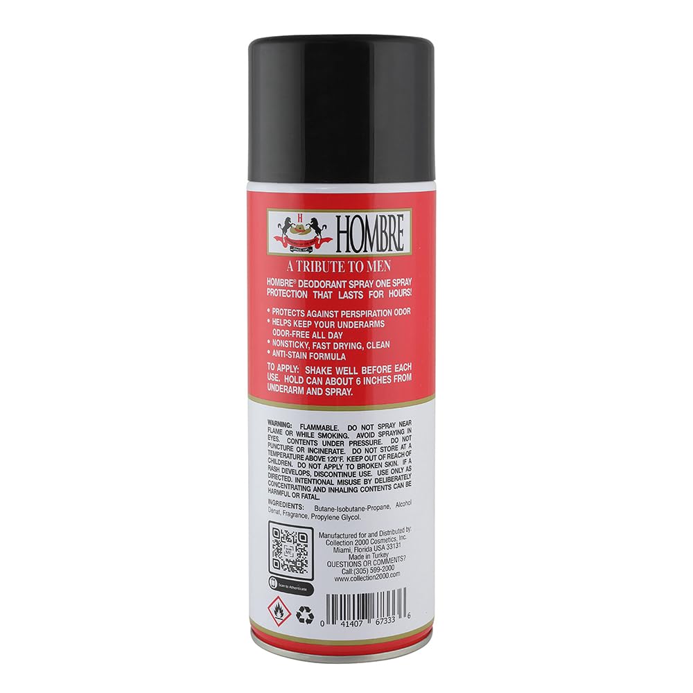 HOMBRE Red Deodorant Spray 10oz – 3 Pack with 80% More Product