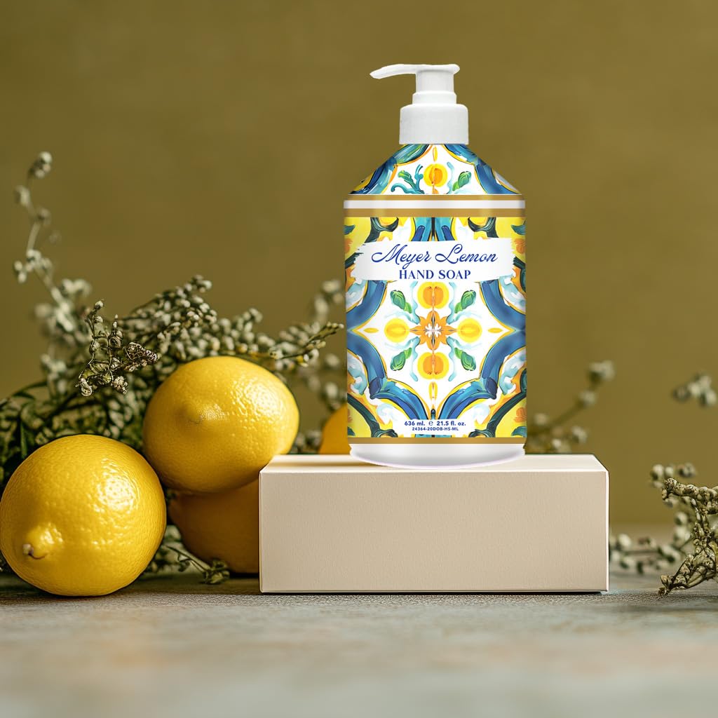 Home & Body Company Dolce Breeza Hand Soap 8 Pack – 4 Scents (Cherry Blossom, Olive Thyme, French Lavender, Meyer Lemon) | 21.5 oz Pump Bottles