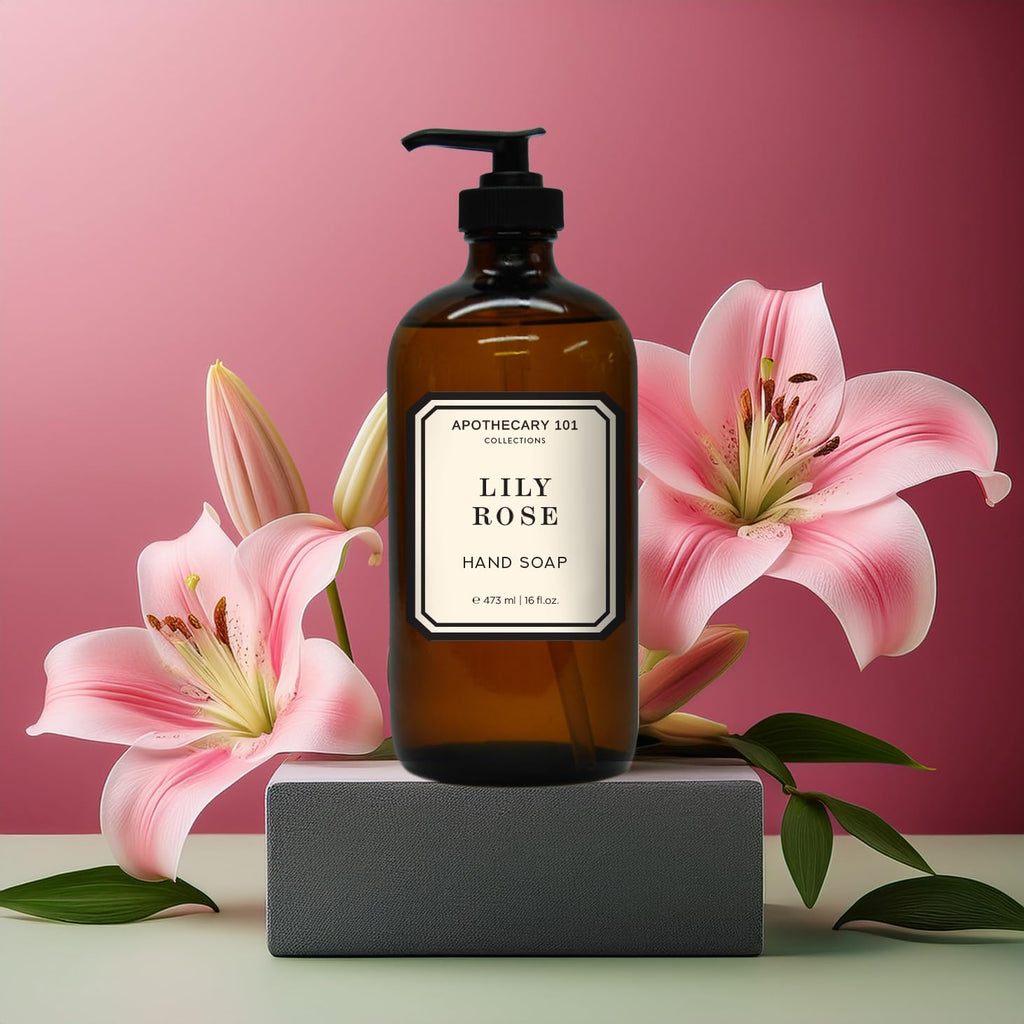 Apothecary 101 Hand Soap Set – 4 Scents in Amber Glass, 16 oz | Home & Body Company