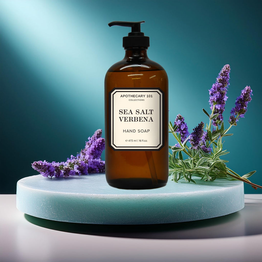 Apothecary 101 Hand Soap Set – 4 Scents in Amber Glass, 16 oz | Home & Body Company