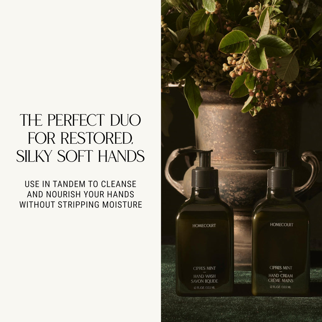 Homecourt Hand Cream – Non-Greasy Hydration for Soft Hands (Cipres Mint, 12 oz) | Dermatologist Tested, Clean Formula