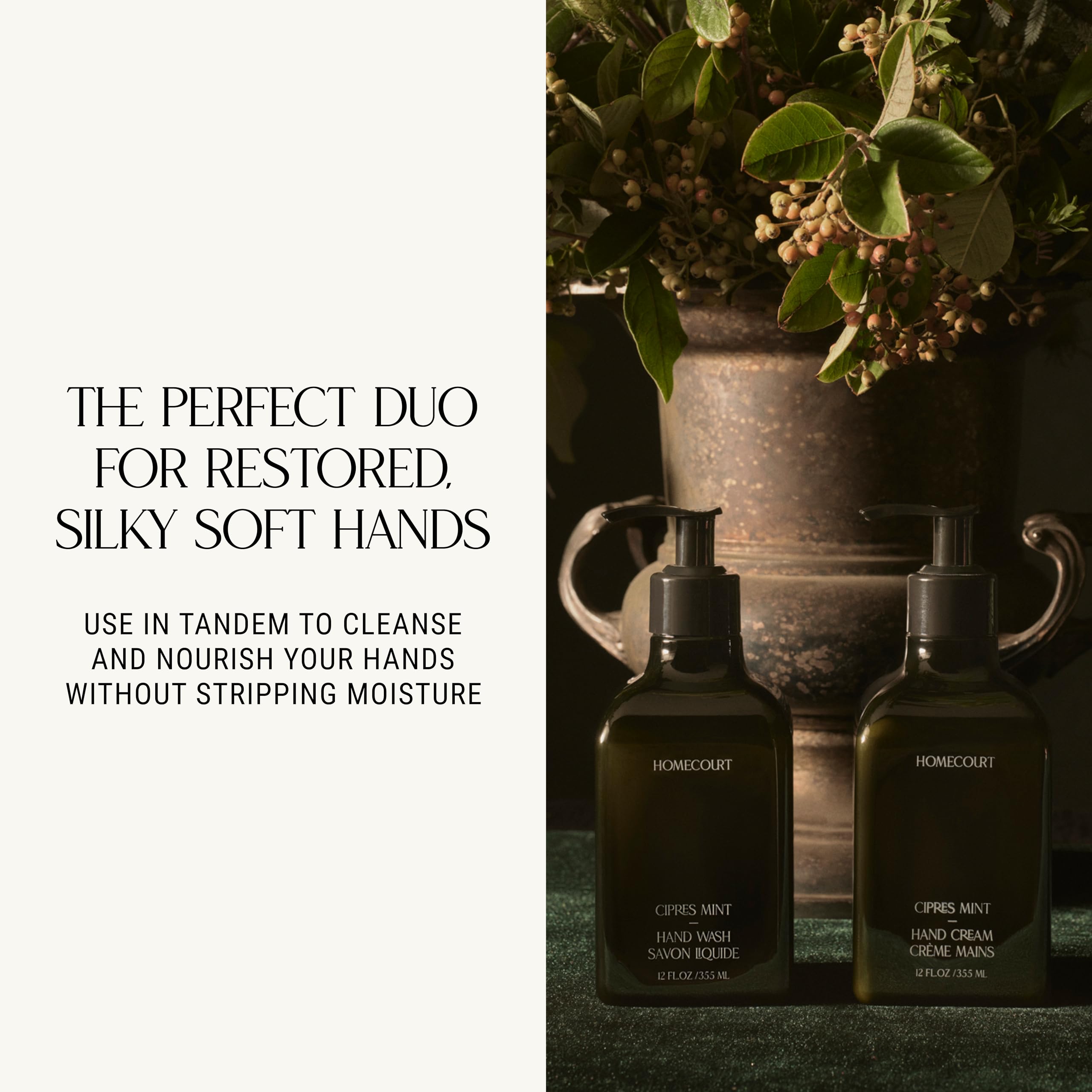 Homecourt Hand Cream – Non-Greasy Hydration for Soft Hands (Cipres Mint, 12 oz) | Dermatologist Tested, Clean Formula
