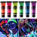 HomeHere Glow in Dark Face & Body Paint – UV Neon Fluorescent Colors (6-Tube Set)