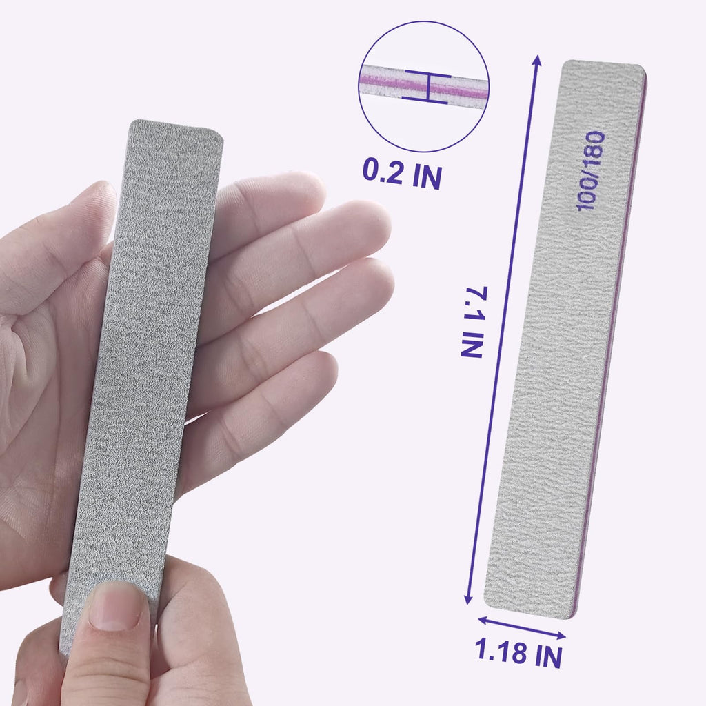 HomeyEra Nail Files (50 Pack) - 100/180 Grit Dual-Sided Emery Boards
