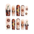 Homsera 3D Embossed Cherry Press-On Nails | Long Coffin, Glossy Fruity Design