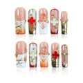 Homsera Luxury Soft Pink Press-On Nails – Handmade Square Nails for Weddings & Special Events