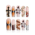Homsera Press-On Nails – 3D Floral Motifs, Handmade Long Nails for Elegant Events