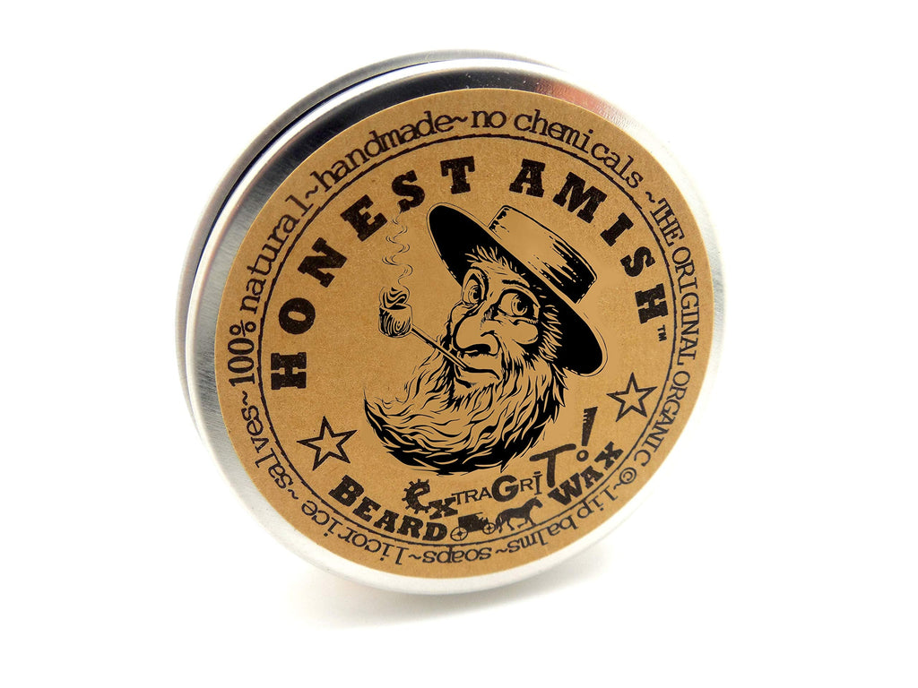 Honest Amish Extra Grit Beard Wax - Natural & Organic, 2 oz (Pack of 2)