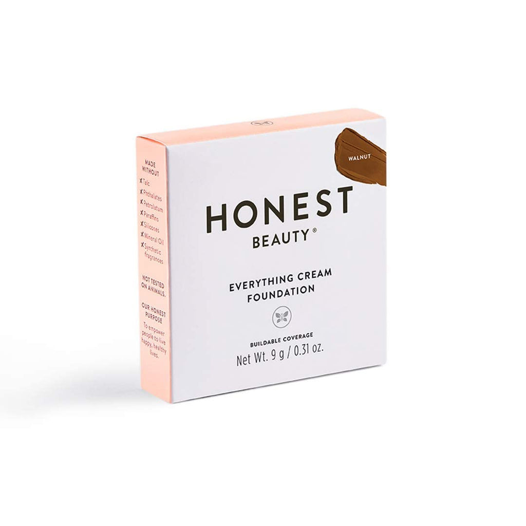 Honest Beauty Everything Cream Foundation Compact – Walnut Shade | Buildable Coverage 0.31 oz