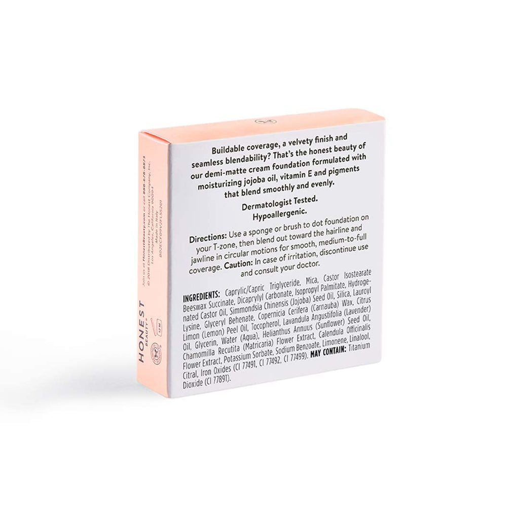 Honest Beauty Everything Cream Foundation Compact – Walnut Shade | Buildable Coverage 0.31 oz