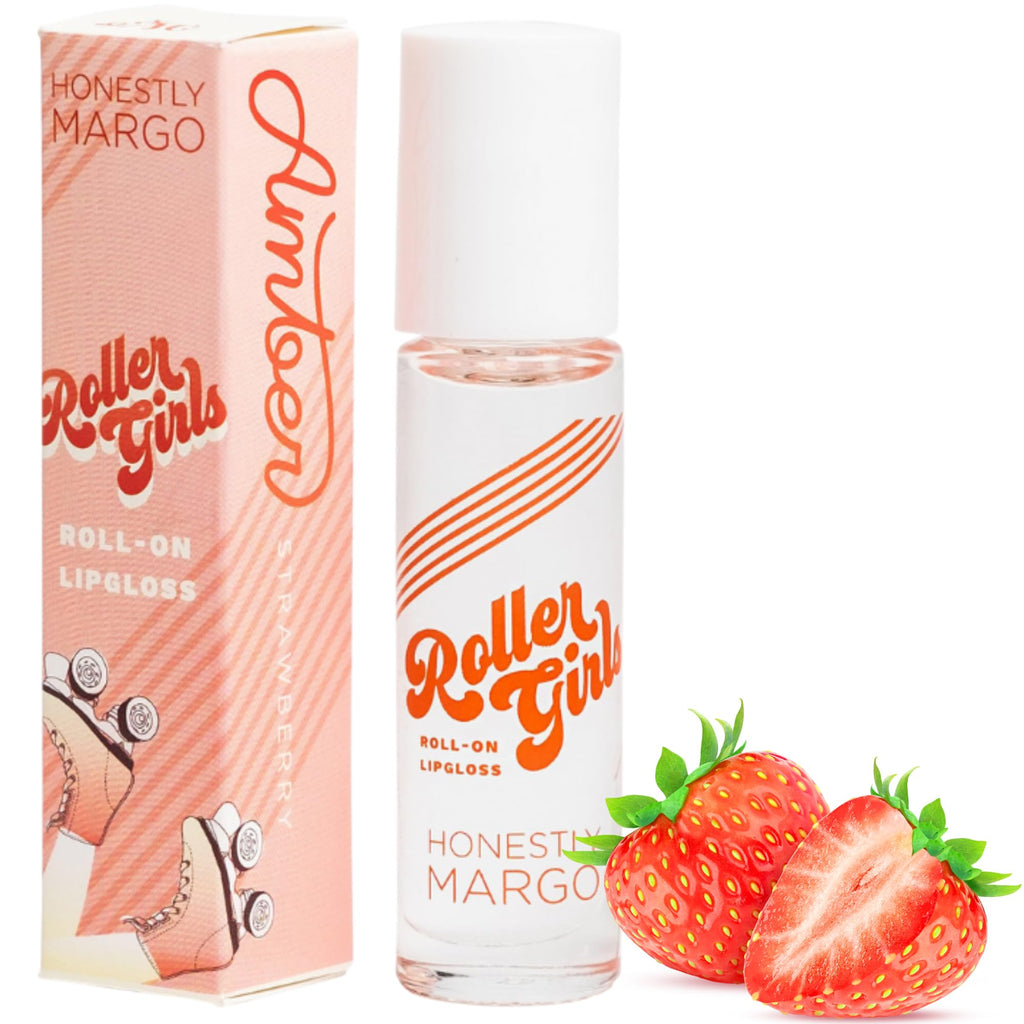 Honestly Margo Roller Girl Roll-On Lip Gloss (Strawberry Amber) – Hydrating, Non-Sticky Gloss, 2-Pack