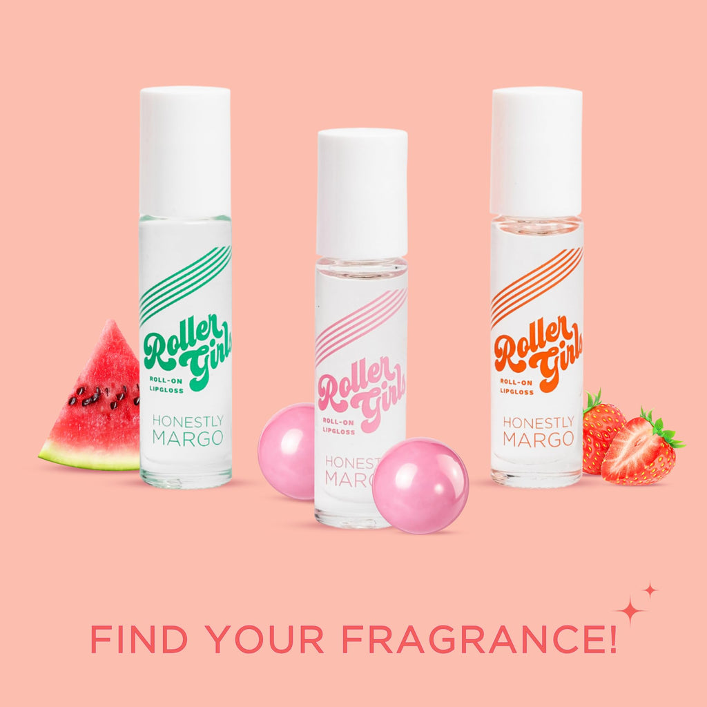 Honestly Margo Roller Girl Roll-On Lip Gloss (Strawberry Amber) – Hydrating, Non-Sticky Gloss, 2-Pack