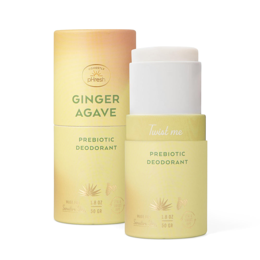 Honestly pHresh Twist-Up Deodorant — Baking Soda Free, Prebiotic Formula, Aluminum Free | Ginger Agave