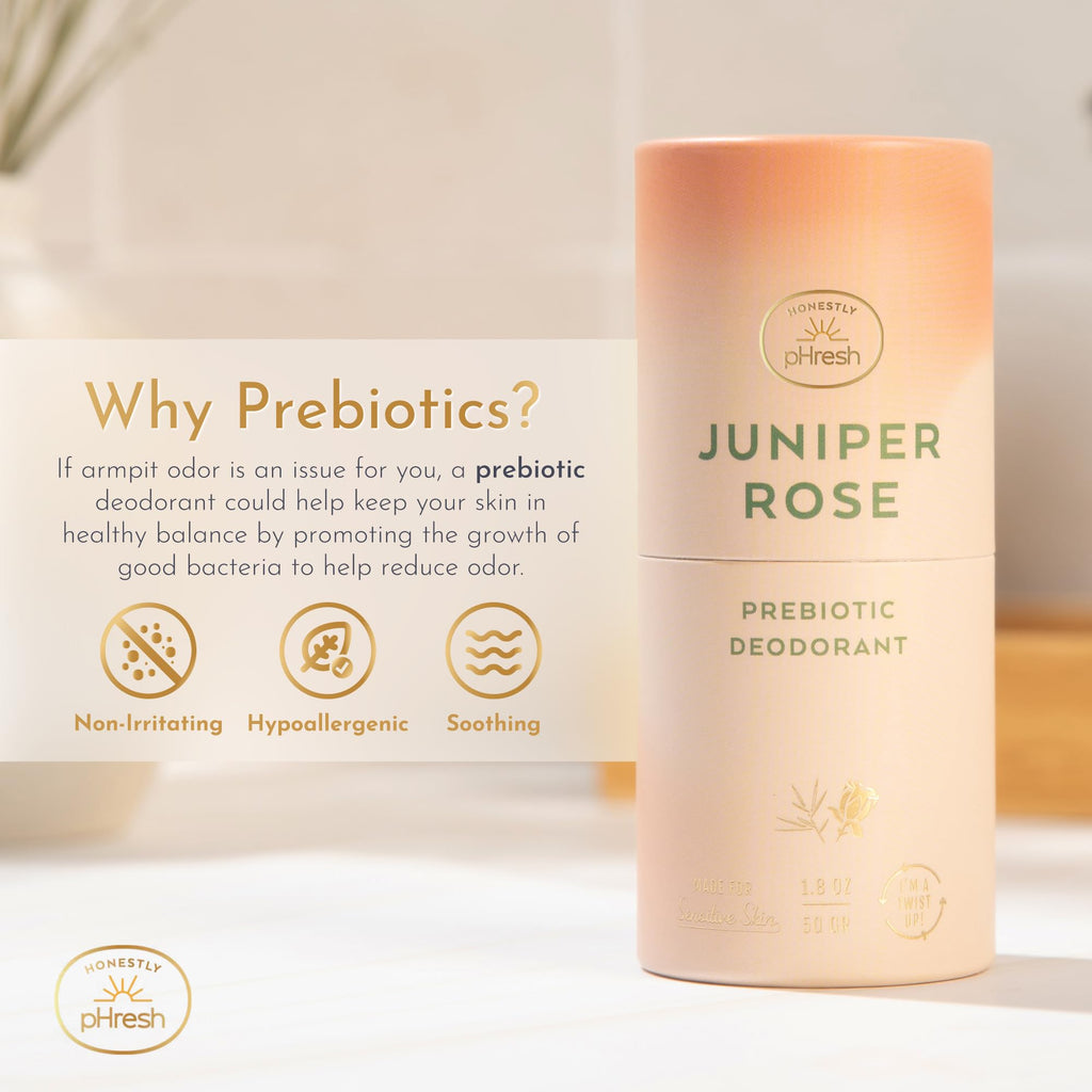 Honestly pHresh Twist-Up Deodorant — Baking Soda Free, Prebiotic Formula, Aluminum-Free | Juniper Rose