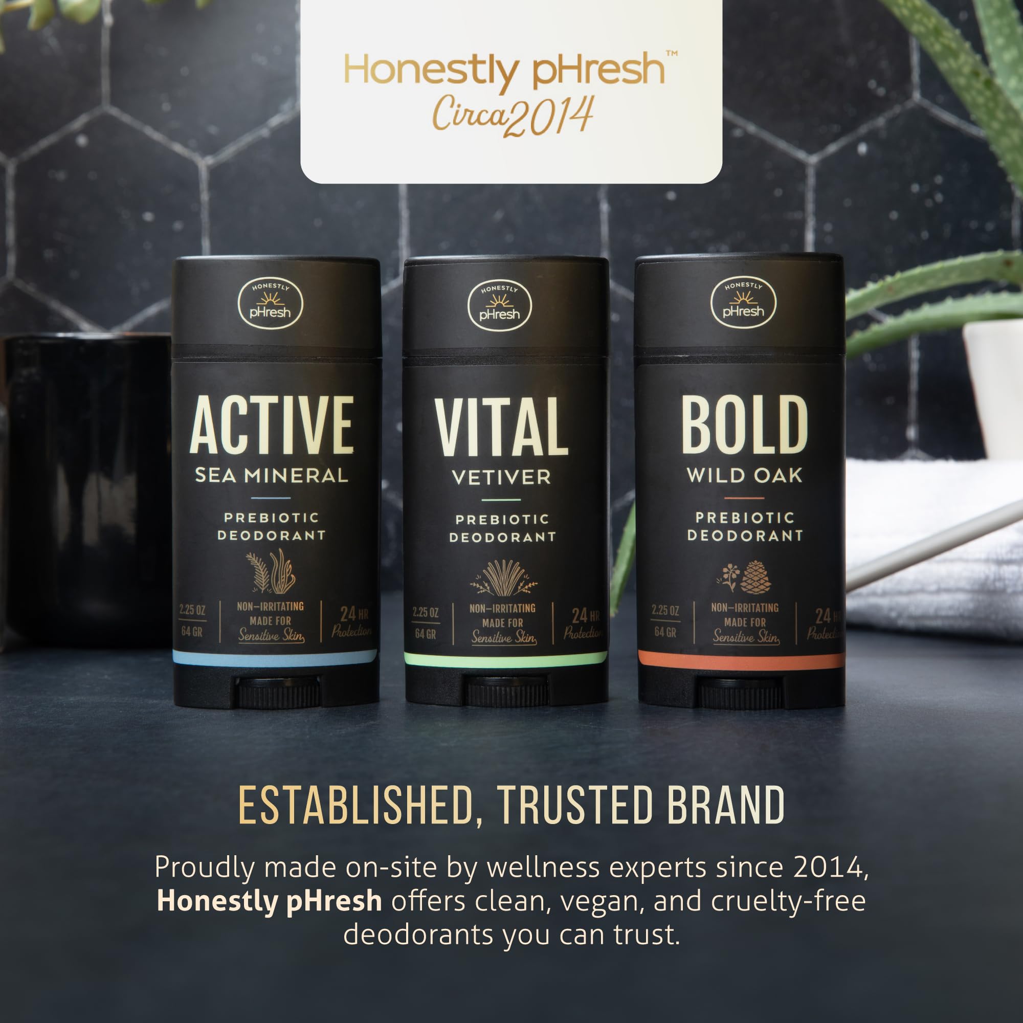 Honestly pHresh Prebiotic Deodorant for Men – Aluminum & Baking Soda Free, 24h Odor Protection, USA Made