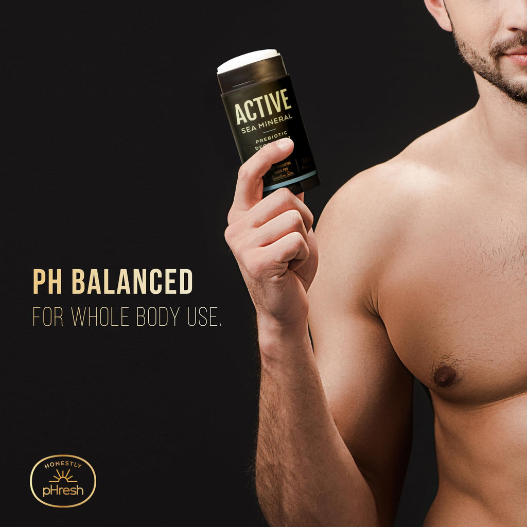 Honestly pHresh Prebiotic Deodorant for Men – Aluminum & Baking Soda Free, 24h Odor Protection, USA Made