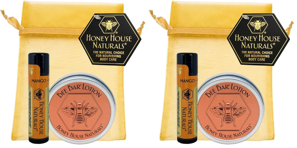 Honey House Naturals 2 Piece Gift Set – Lotion Bar & Mango Lip Butter – Made in USA (Variant Name, Pack of 2)
