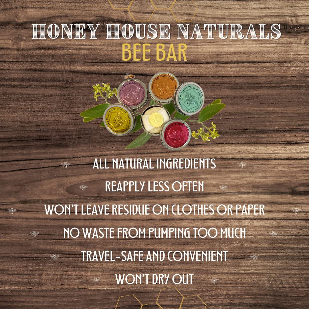 Honey House Naturals 2 Piece Gift Set | All-Natural Moisturizing Bee Bar & Lip Butter, Peppermint | Made in USA
