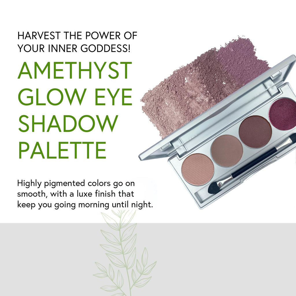 Honeybee Gardens Amethyst Glow Eye Shadow Palette – Clean, Vegan, Cruelty-Free