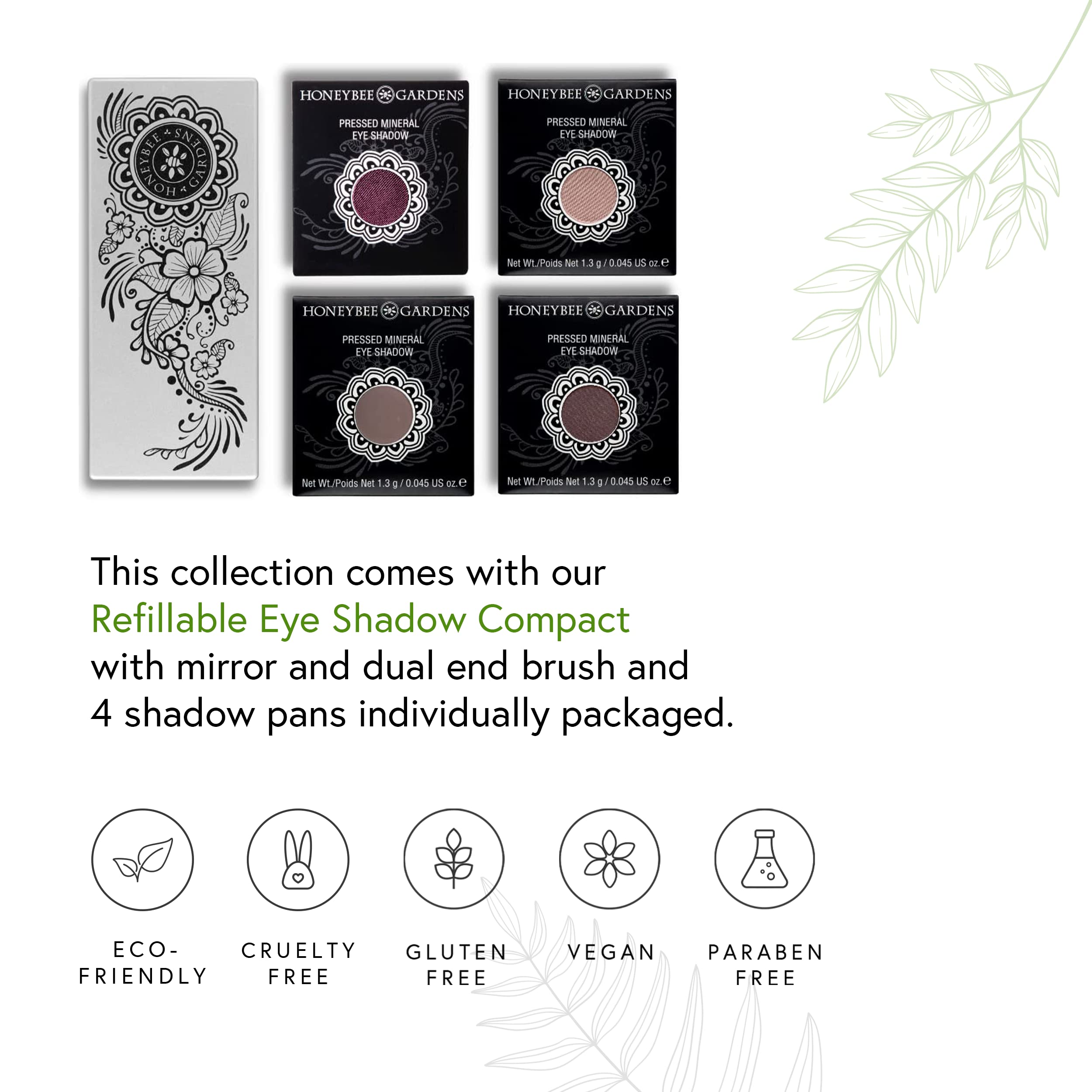 Honeybee Gardens Amethyst Glow Eye Shadow Palette – Clean, Vegan, Cruelty-Free
