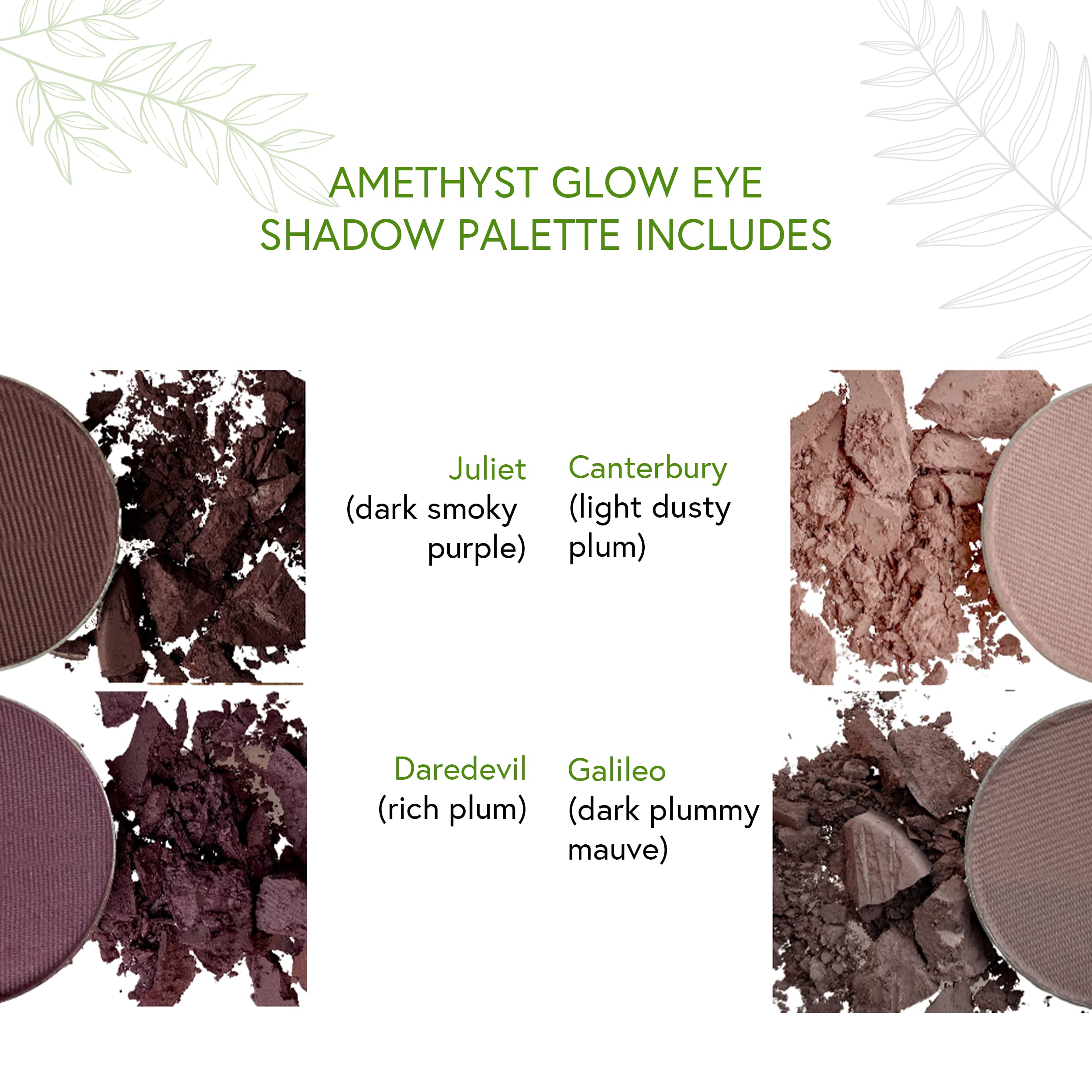 Honeybee Gardens Amethyst Glow Eye Shadow Palette – Clean, Vegan, Cruelty-Free
