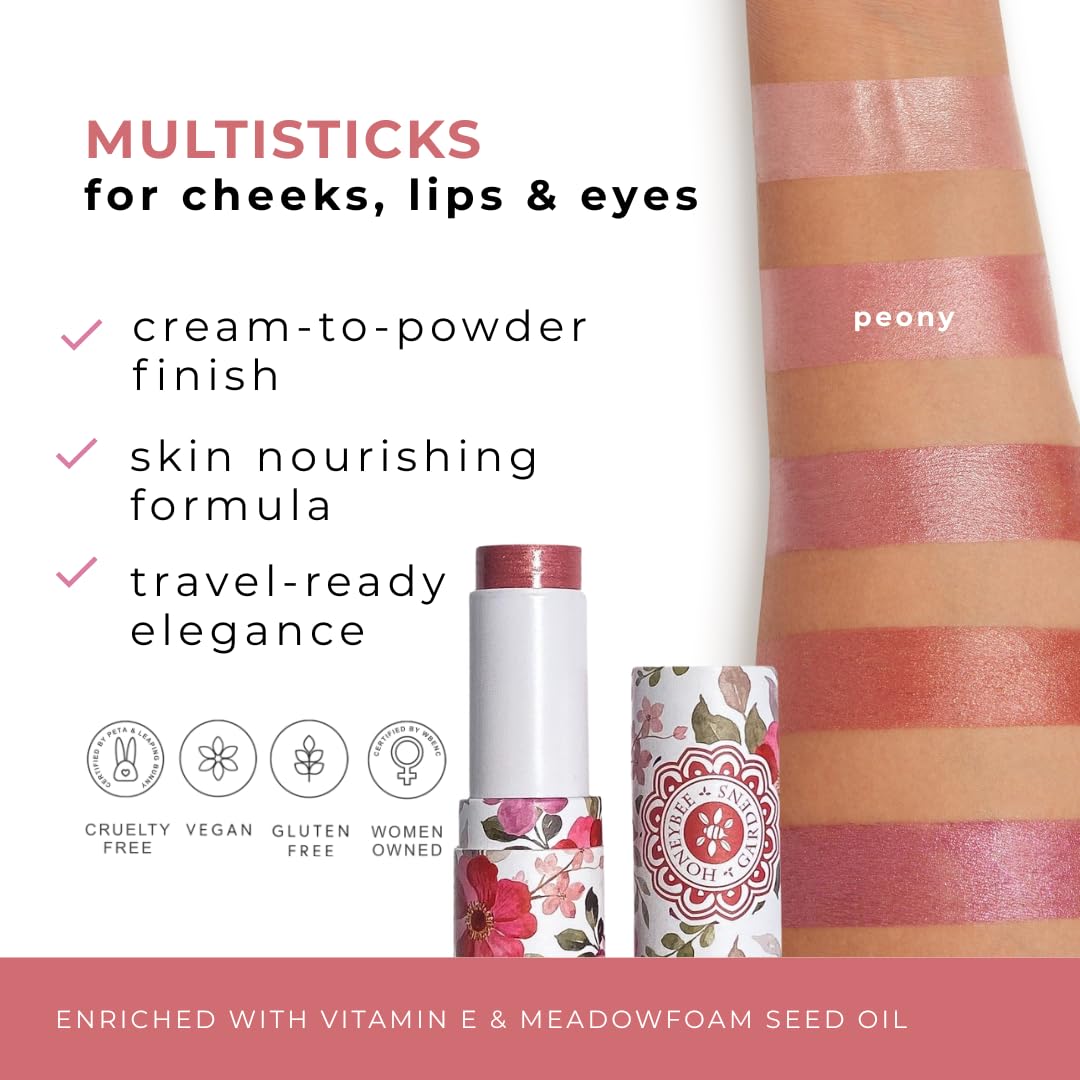 Honeybee Gardens Color Within Reach MultiStick Peony — Soft Pink, Vegan & Cruelty-Free