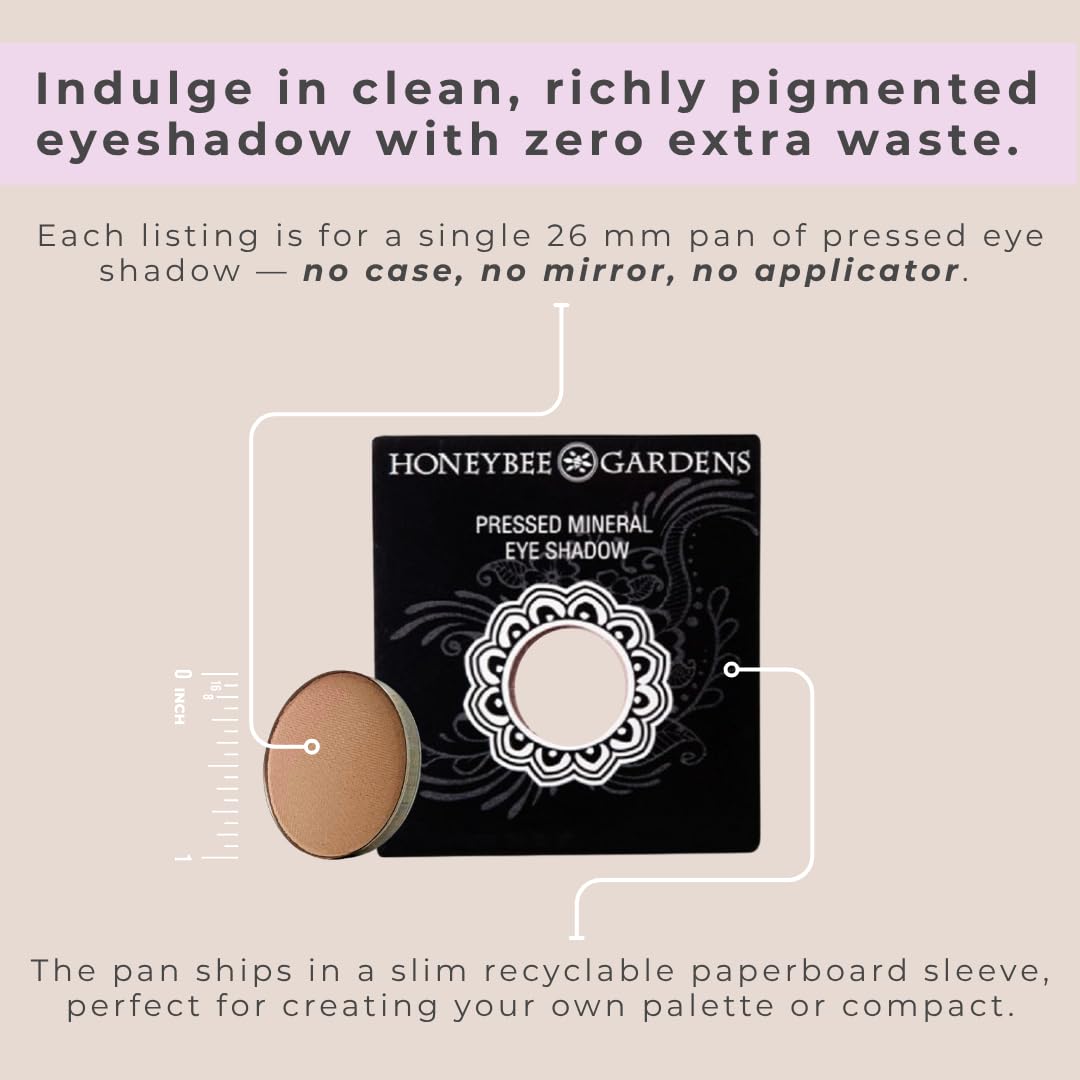 Honeybee Gardens Cairo Pressed Powder Eye Shadow Refill — Medium Plum Brown Shimmer, Long-Wearing & Crease-Proof