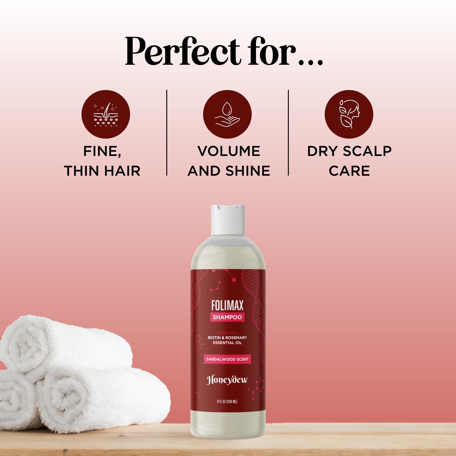HONEYDEW Folimax Biotin Shampoo for Thinning Hair – Volumizing, Vegan, Color Safe