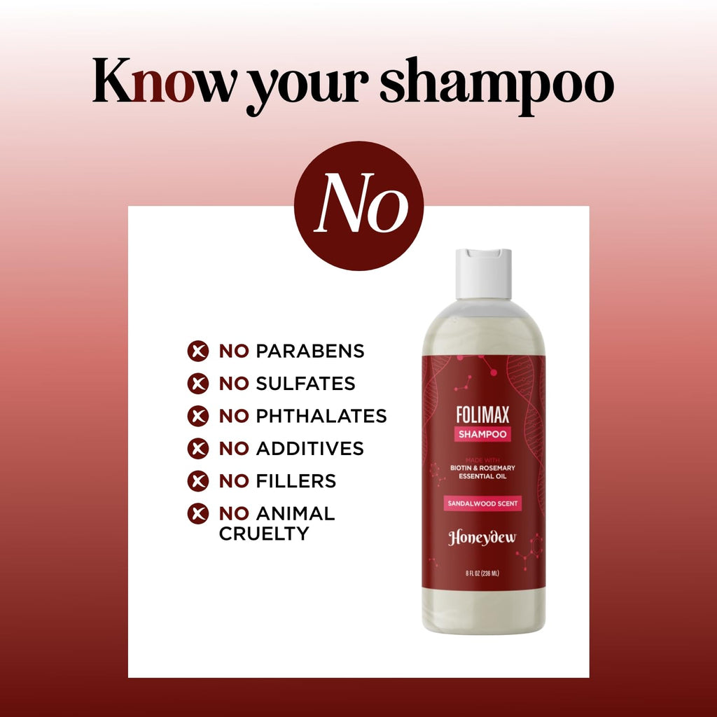 HONEYDEW Folimax Biotin Shampoo for Thinning Hair – Volumizing, Vegan, Color Safe