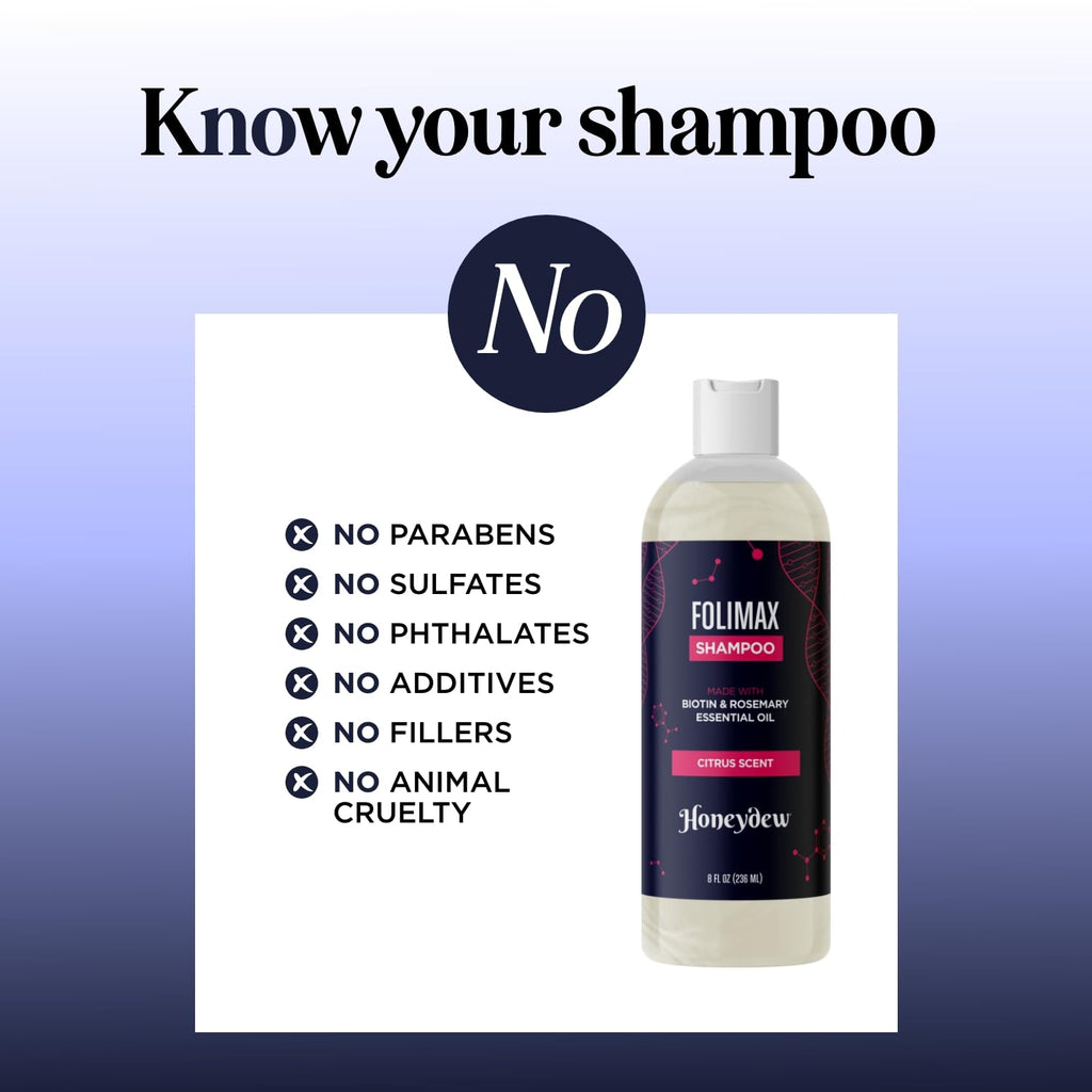 Honeydew Folimax Biotin Shampoo for Thinning Hair – Volumizing, Color Safe, Sulfate Free