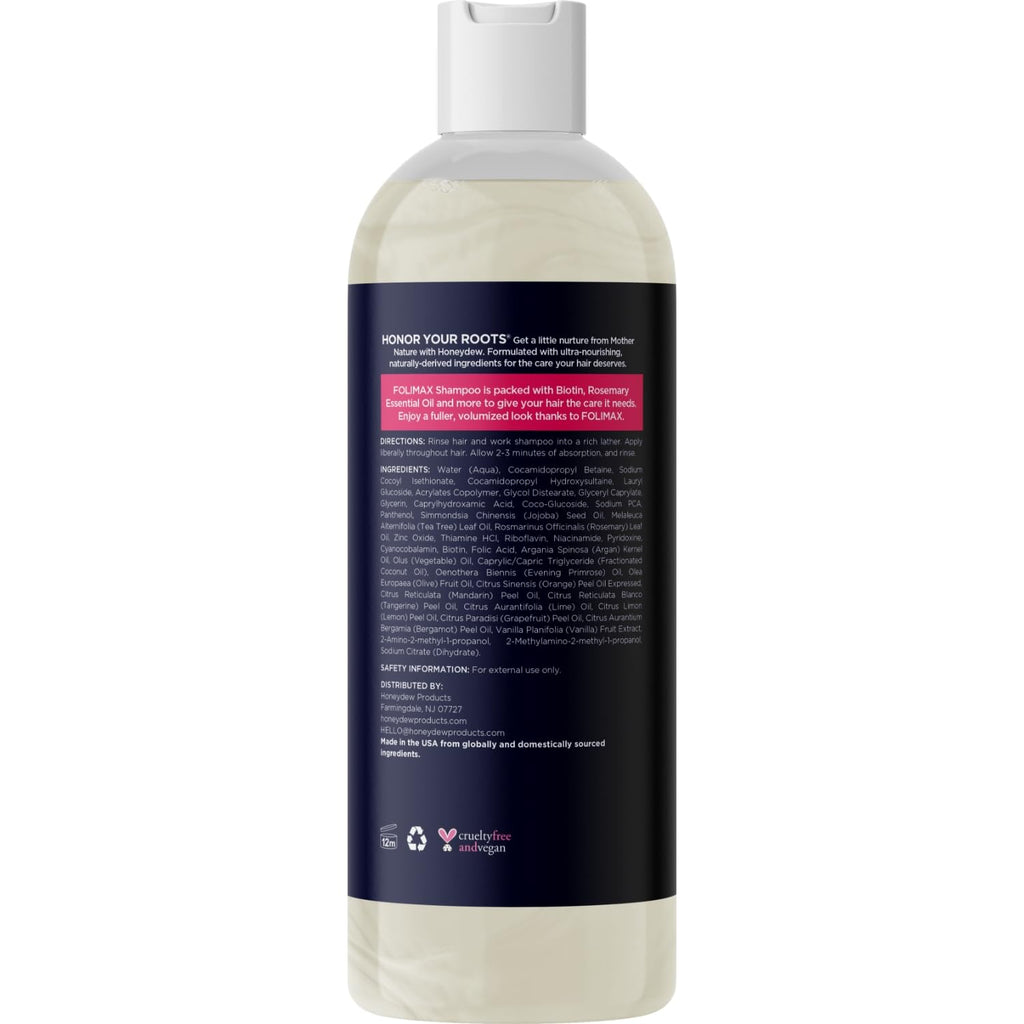 Honeydew Folimax Biotin Shampoo for Thinning Hair – Volumizing, Color Safe, Sulfate Free