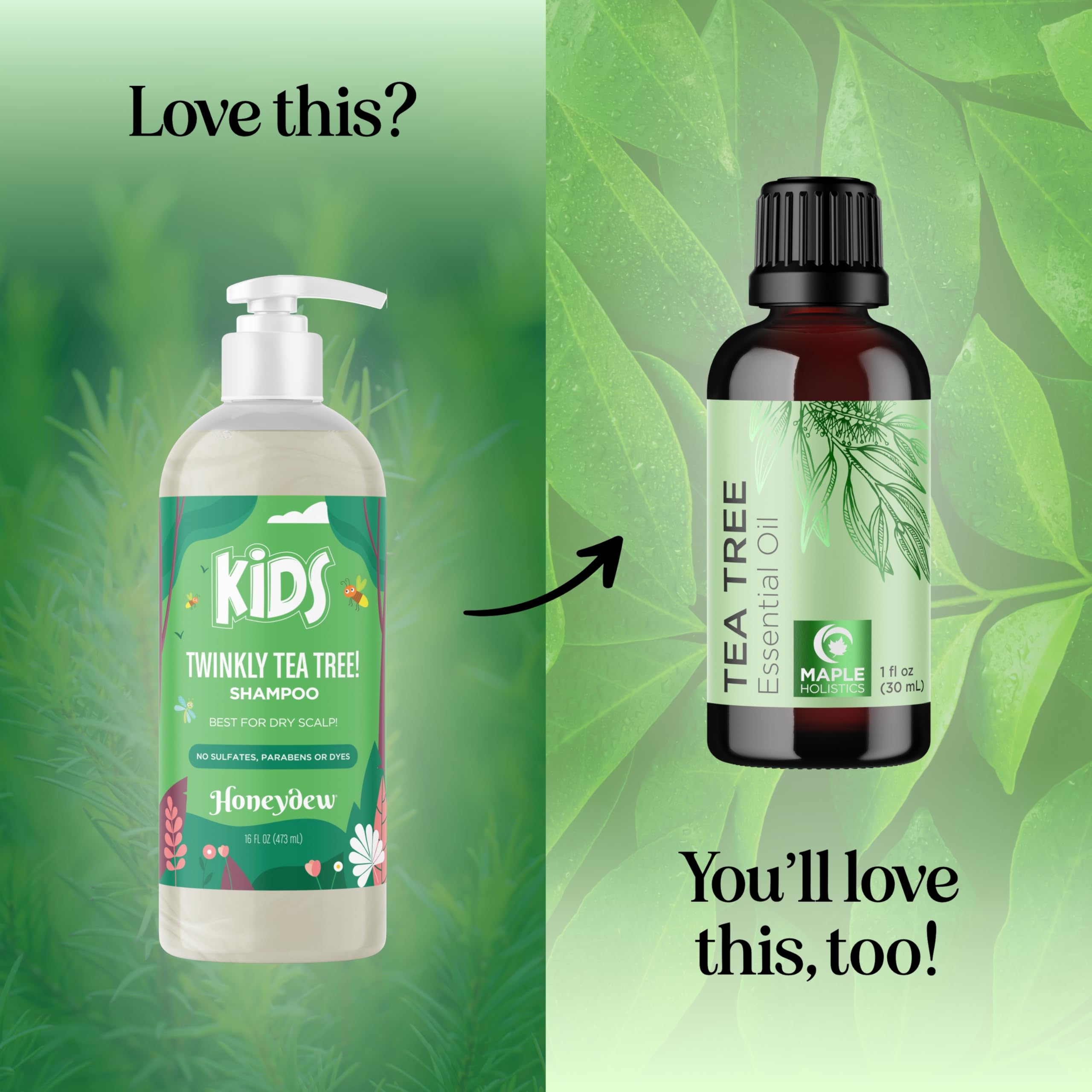 HONEYDEW Cleansing Kids Shampoo for Dry Scalp – Tea Tree & Rosemary Oils