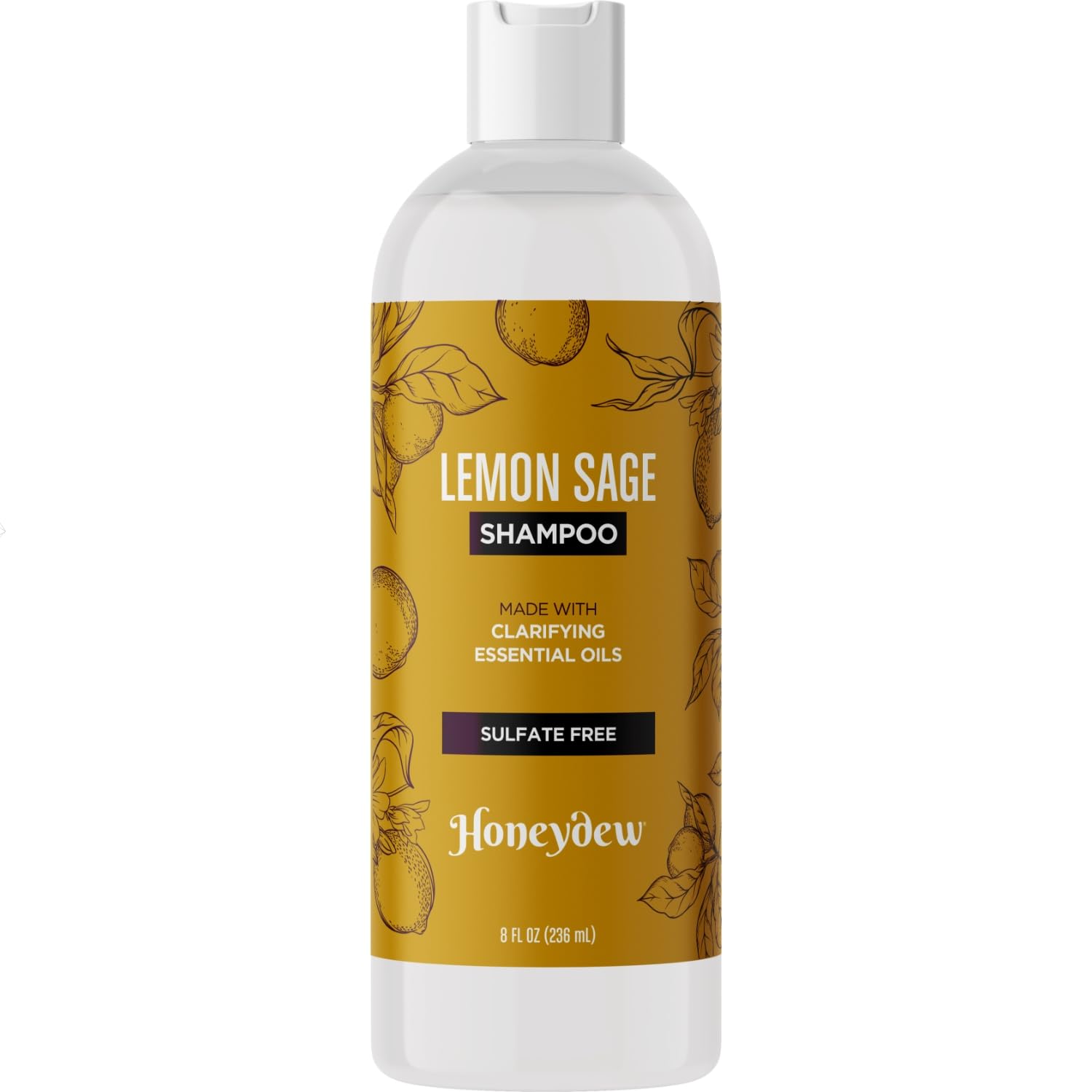 HONEYDEW Lemon Sage Shampoo for Oily Hair — Sulfate-Free Clarifying Shampoo with Lemon, Sage & Tea Tree